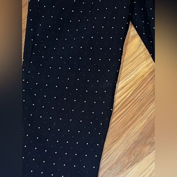 Zara Women's XS Black Tapered Jacquard Micro Dot High Waist Skinny Trousers - Picture 11 of 11